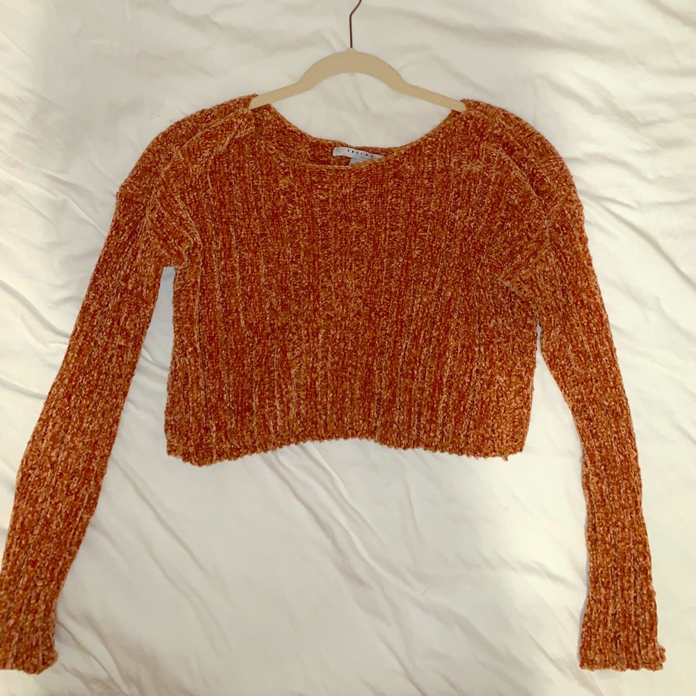 Chenille sweater crop top
